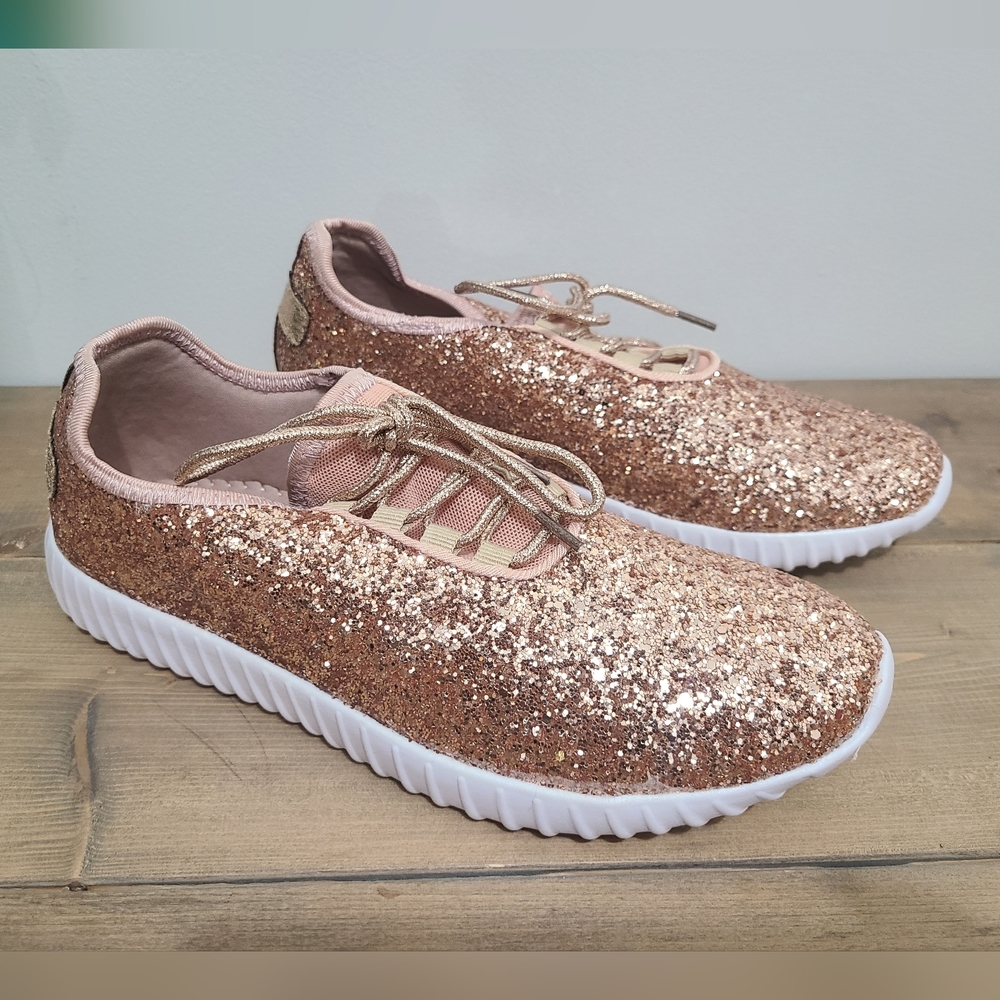 Brand new J. Adams size 9 sneakers in royal pink glitter/sparkles